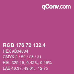 カラーコード: RGB 176 72 132.4 | qconv.com