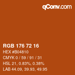 Color code: RGB 176 72 16 | qconv.com