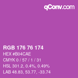 Color code: RGB 176 76 174 | qconv.com