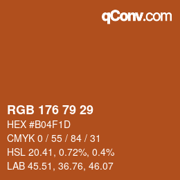 カラーコード: RGB 176 79 29 | qconv.com