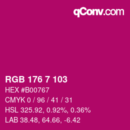 Color code: RGB 176 7 103 | qconv.com