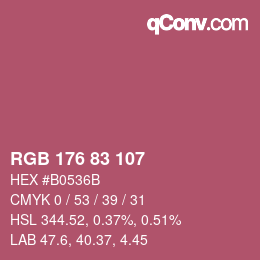 Color code: RGB 176 83 107 | qconv.com