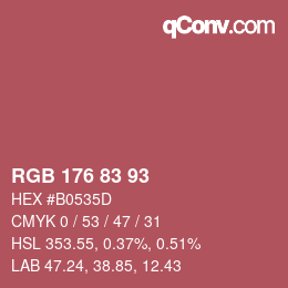 Farbcode: RGB 176 83 93 | qconv.com