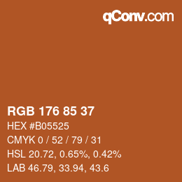 Color code: RGB 176 85 37 | qconv.com