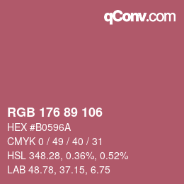 Código de color: RGB 176 89 106 | qconv.com