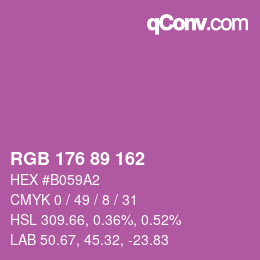 カラーコード: RGB 176 89 162 | qconv.com