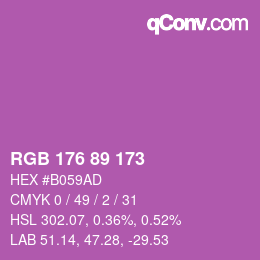 颜色代码: RGB 176 89 173 | qconv.com