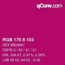 Color code: RGB 176 8 103 | qconv.com