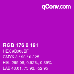 Color code: RGB 176 8 191 | qconv.com