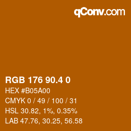 カラーコード: RGB 176 90.4 0 | qconv.com
