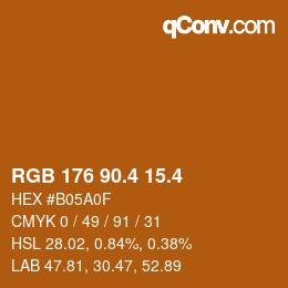 カラーコード: RGB 176 90.4 15.4 | qconv.com