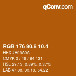 カラーコード: RGB 176 90.8 10.4 | qconv.com
