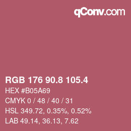 カラーコード: RGB 176 90.8 105.4 | qconv.com