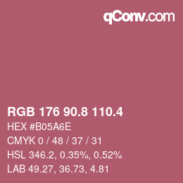 カラーコード: RGB 176 90.8 110.4 | qconv.com