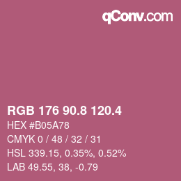 カラーコード: RGB 176 90.8 120.4 | qconv.com