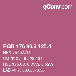 カラーコード: RGB 176 90.8 125.4 | qconv.com