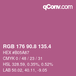 カラーコード: RGB 176 90.8 135.4 | qconv.com