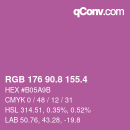 カラーコード: RGB 176 90.8 155.4 | qconv.com