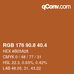カラーコード: RGB 176 90.8 40.4 | qconv.com