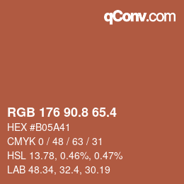 カラーコード: RGB 176 90.8 65.4 | qconv.com