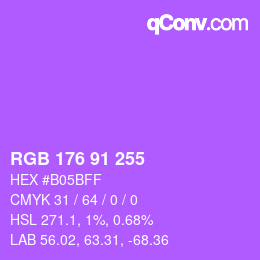 Color code: RGB 176 91 255 | qconv.com