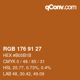 颜色代码: RGB 176 91 27 | qconv.com