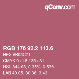 カラーコード: RGB 176 92.2 113.6 | qconv.com