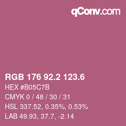 カラーコード: RGB 176 92.2 123.6 | qconv.com