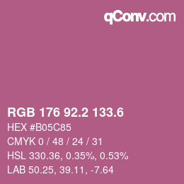 カラーコード: RGB 176 92.2 133.6 | qconv.com