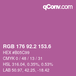 カラーコード: RGB 176 92.2 153.6 | qconv.com