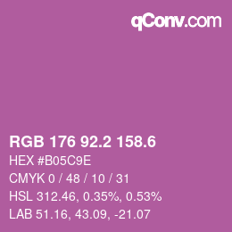 カラーコード: RGB 176 92.2 158.6 | qconv.com