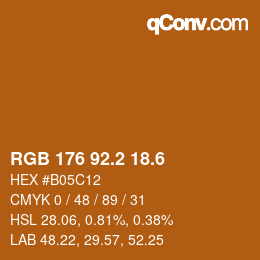 カラーコード: RGB 176 92.2 18.6 | qconv.com