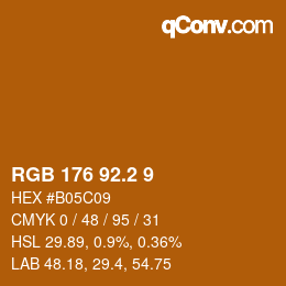 カラーコード: RGB 176 92.2 9 | qconv.com