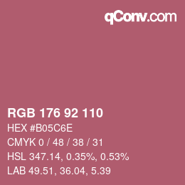 Color code: RGB 176 92 110 | qconv.com