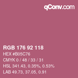 カラーコード: RGB 176 92 118 | qconv.com