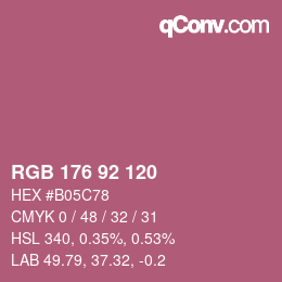 カラーコード: RGB 176 92 120 | qconv.com