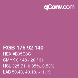 カラーコード: RGB 176 92 140 | qconv.com