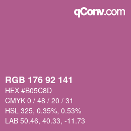 カラーコード: RGB 176 92 141 | qconv.com