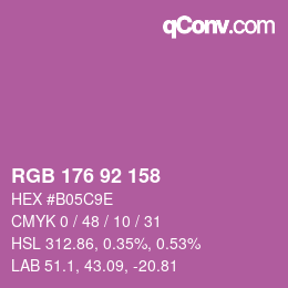 カラーコード: RGB 176 92 158 | qconv.com