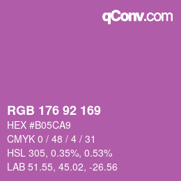 カラーコード: RGB 176 92 169 | qconv.com