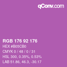 Color code: RGB 176 92 176 | qconv.com