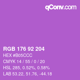 カラーコード: RGB 176 92 204 | qconv.com