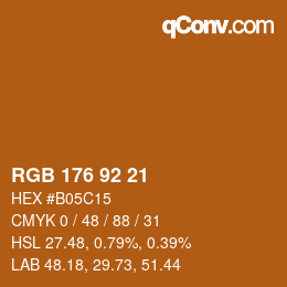 カラーコード: RGB 176 92 21 | qconv.com