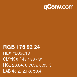 Color code: RGB 176 92 24 | qconv.com