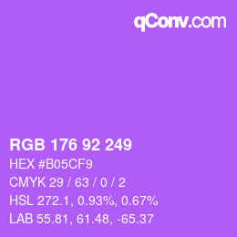 カラーコード: RGB 176 92 249 | qconv.com