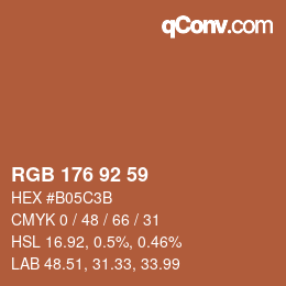 颜色代码: RGB 176 92 59 | qconv.com
