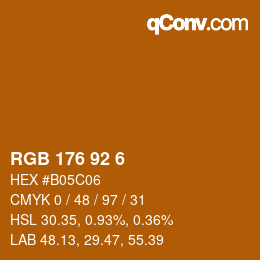 カラーコード: RGB 176 92 6 | qconv.com