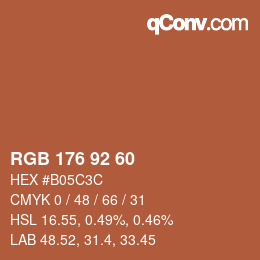 カラーコード: RGB 176 92 60 | qconv.com