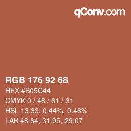 カラーコード: RGB 176 92 68 | qconv.com