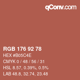 カラーコード: RGB 176 92 78 | qconv.com
